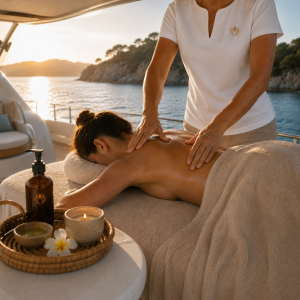 Private yacht massage in Mallorca on board